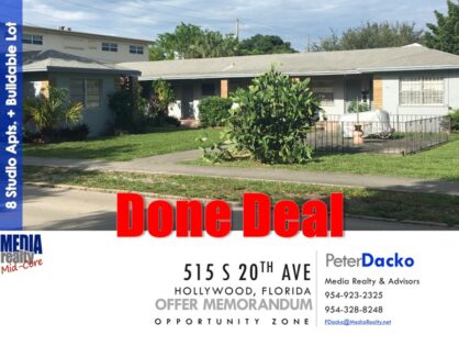 Done Deal | 8 Units | $92,250/unit | Opportunity Zone | Value Add | East Hollywood | 515 S 20 Ave with Additional Lot