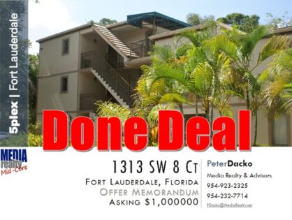 Done Deal | Boutique Mid-Core 5plex in Riverside Park Fort Lauderdale | 1313 SW 8th Ct