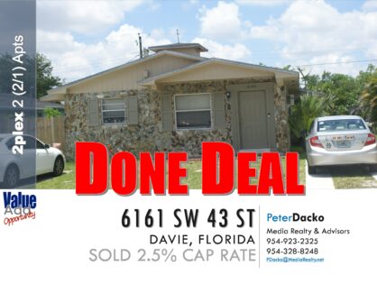 Done Deal | Davie 2Plex | 6161 SW 43 Street
