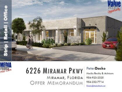 Done Deal | Value Add | Price Reduction | Seller Requires Exit Strategy | Miramar Parkway 5200 SF2 Strip | Major Renovations | Large Lot | Excellent Parking Ratio | Great Exposure | Awesome Car Count