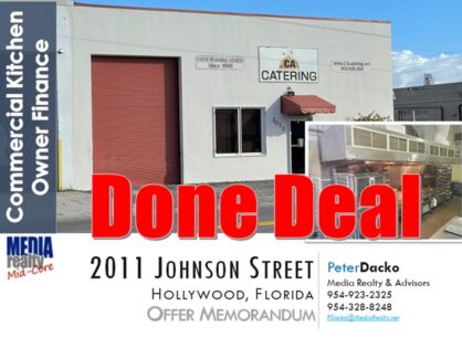 Done Deal | Fully Equipped Commercial Kitchen & Catering Business | 2011 Johnson St., Hollywood