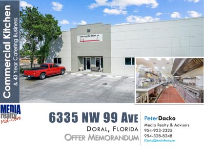 Rare opportunity | Doral | Hard to Find Commercial Kitchen + Successful Catering Business