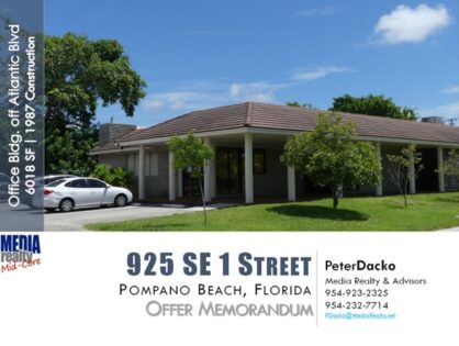 Office Building | Pompano Beach- Just Off of Atlantic Blvd | Value Add or Owner User