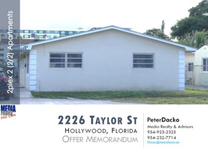 2226 Taylor St, Hollywood, Florida | 2plex