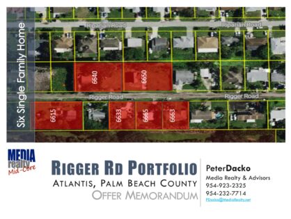 Huge Upside | 6 Value Add Single Family Homes in Lake Worth (Atlantis) $221/SF -- Market $330/SF